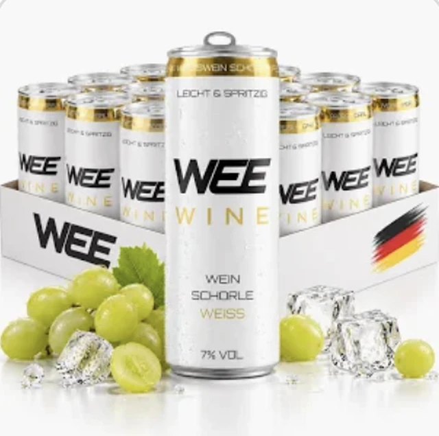 Neues Shopping-Listing: freigestellte Dose mit Gebinde, Trauben, Eis und Herkunftsflagge.